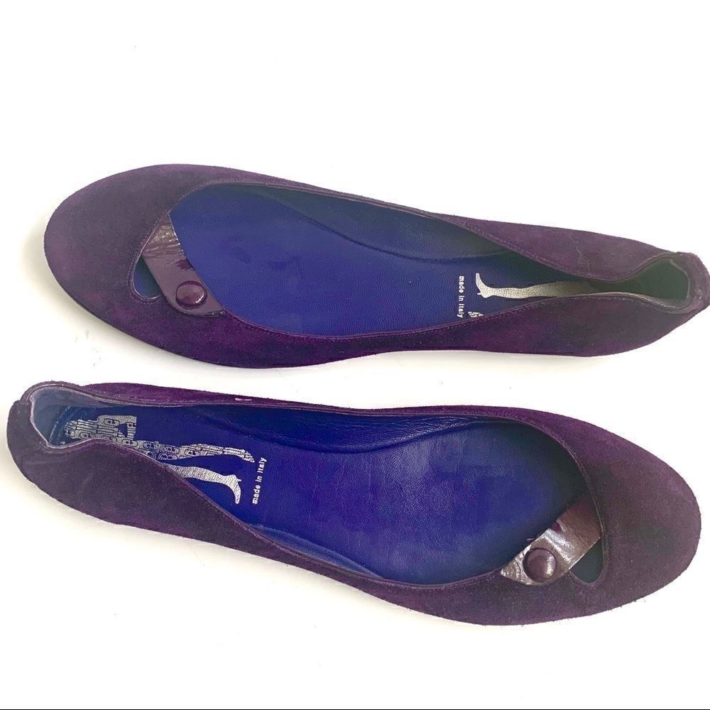 SIGERSON MORRISON PURPLE SUEDE FLATS